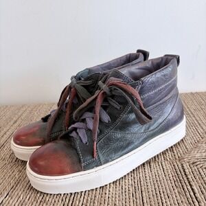 BED STU Rosella Sneakers Organic Leather High Top Size 6 Quiet Luxury Multicolor